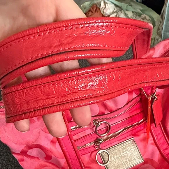 Coach Poppy Op Art Glam Candy Pink Jacquard Tote Shoulder Handbag 13826 2009 Bag - Picture 6 of 12